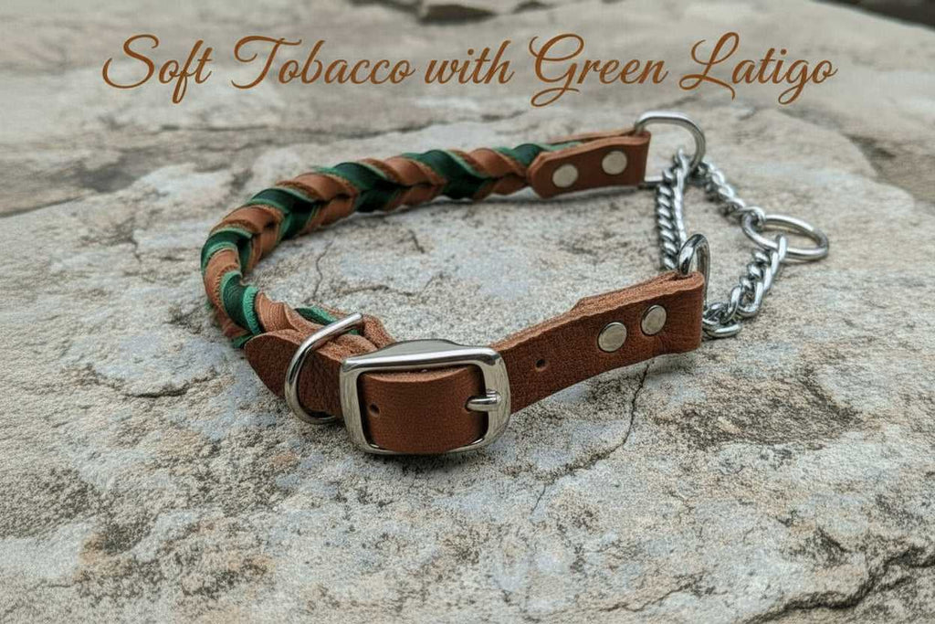 Soft Tobacco primary with Green latigo secondary and silver hardware