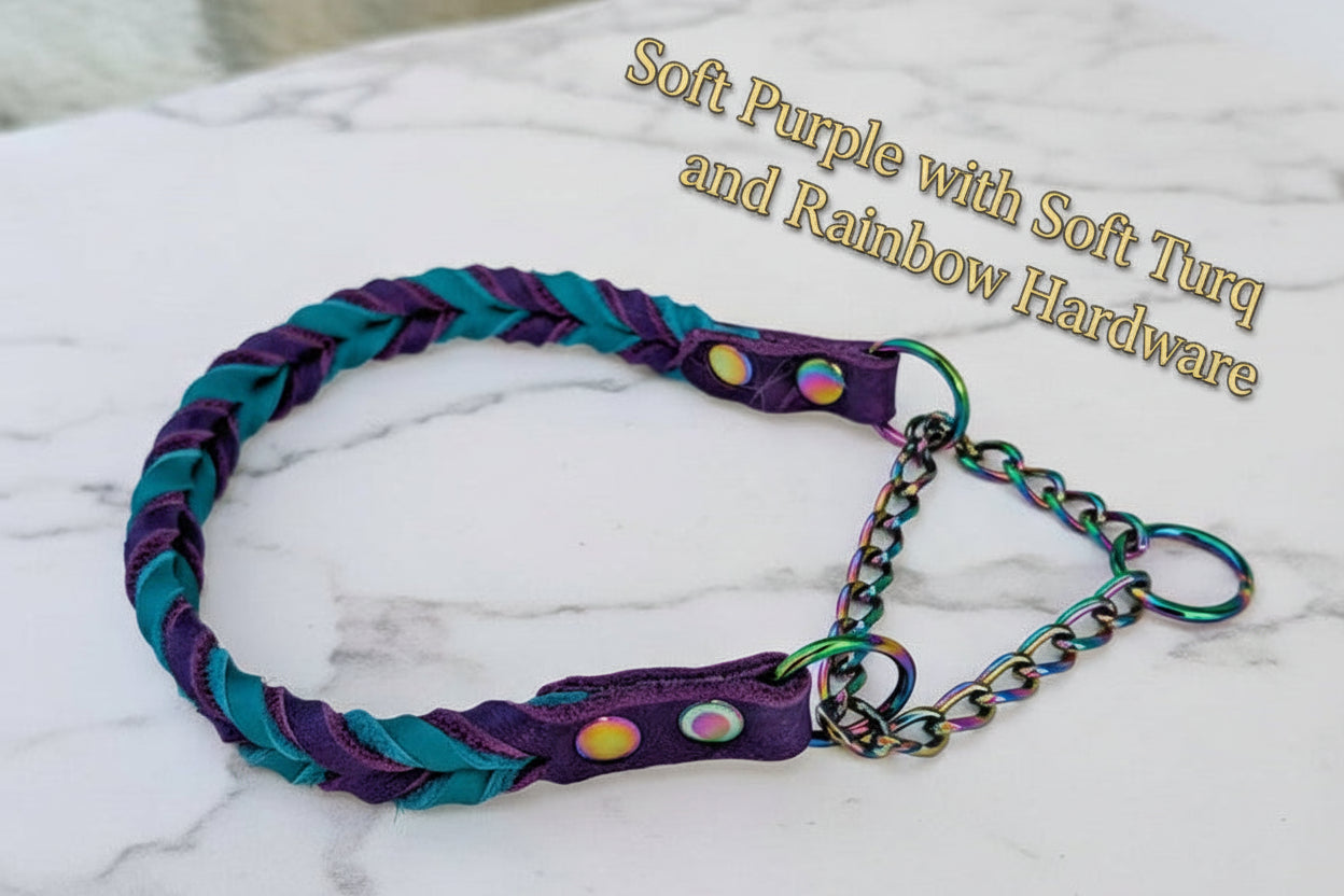 Braided Leather Non-Adjustable Martingale Collar