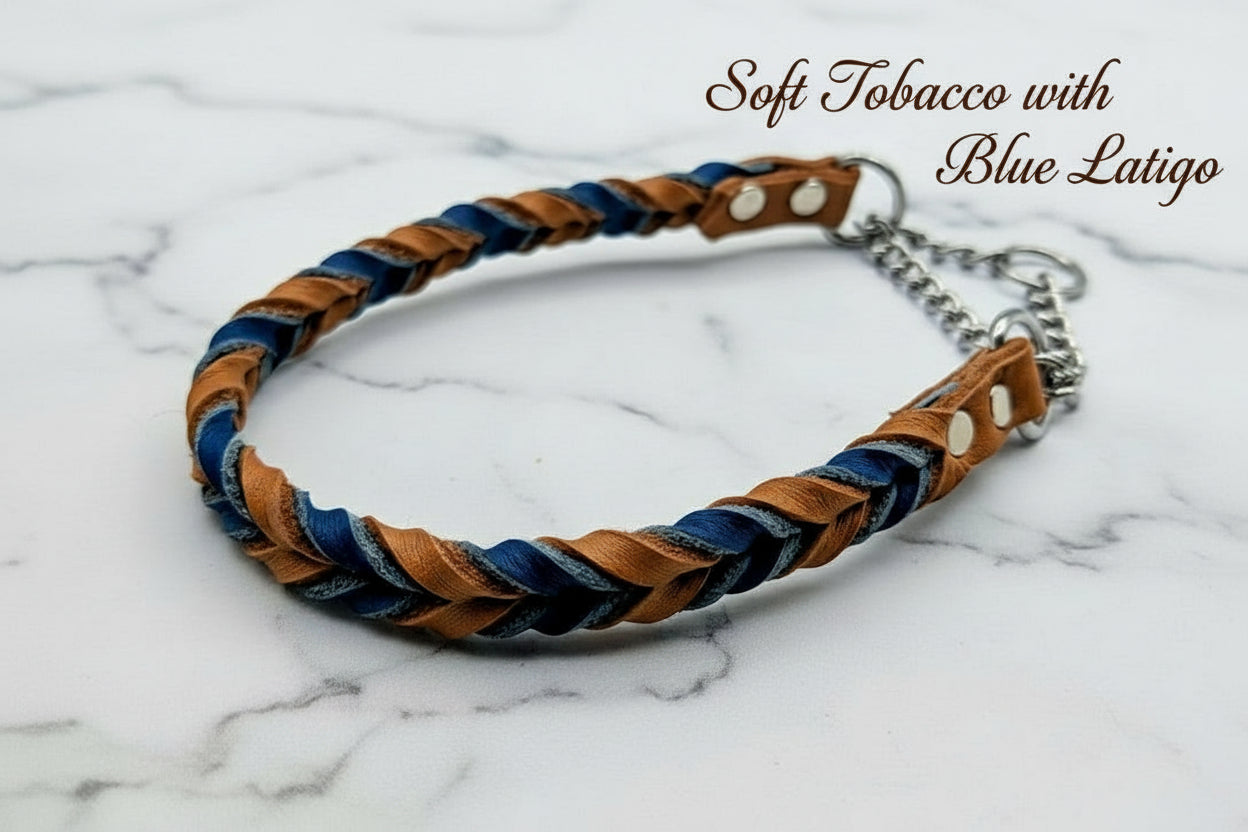 Braided Leather Non-Adjustable Martingale Collar