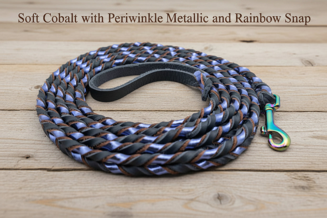 Soft Cobalt with Periwinkle Metallic 10' Leash