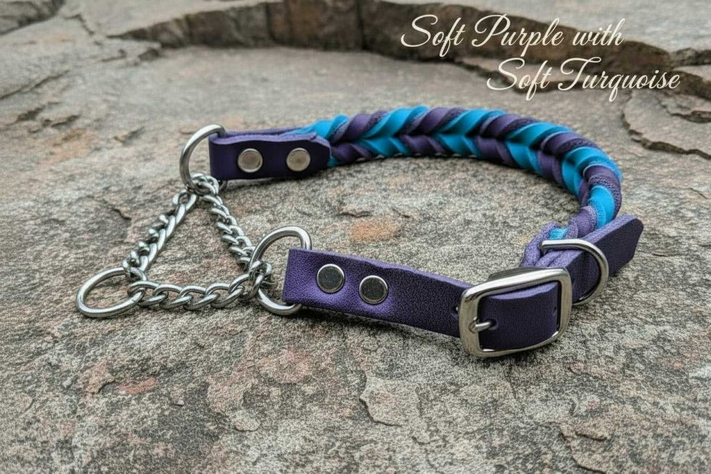 Soft Purple primary with Soft Turquoise secondary and silver hardware