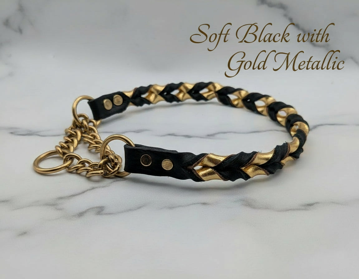 Braided Leather Non-Adjustable Martingale Collar